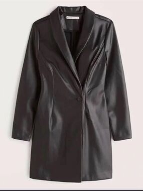 Abercrombie & Fitch faux leather blazer dress